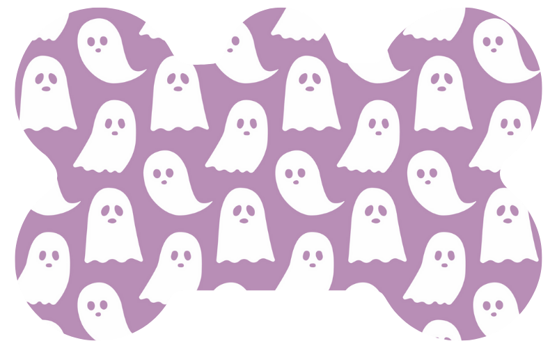 Lavender Ghost Faces Halloween Tag