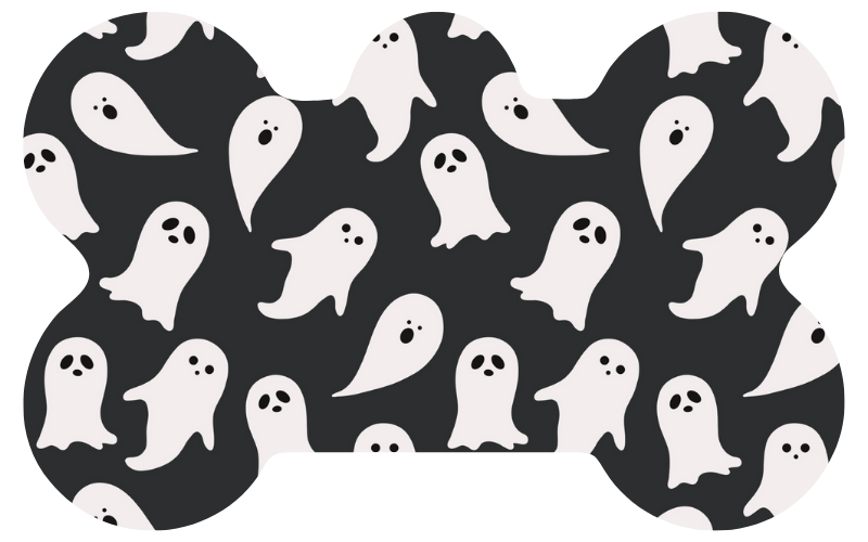 Black & White Ghost face Halloween Tag