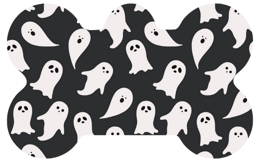 Black & White Ghost face Halloween Tag