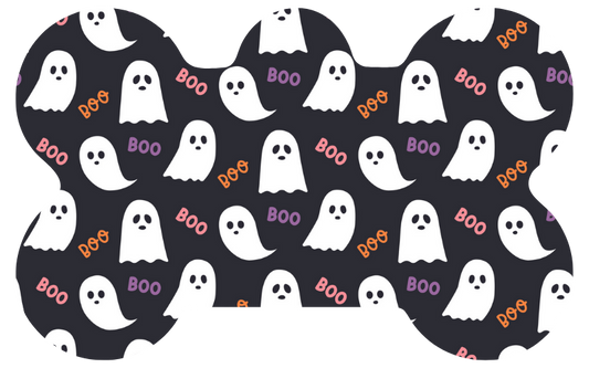 Black Boo Ghost Halloween Tag