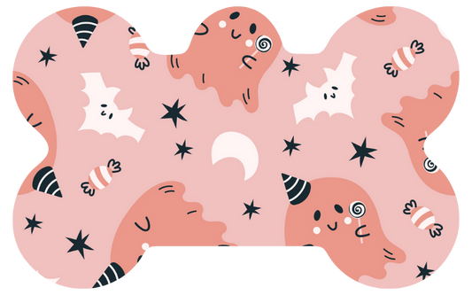 Cute Ghost & Bat Halloween Tag