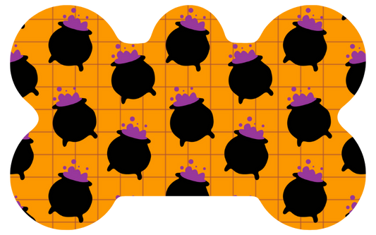 Purple Potion Cauldron Halloween Tag