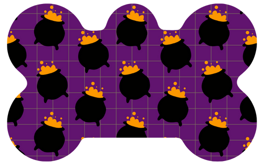 Orange Potion Cauldron Halloween Tag
