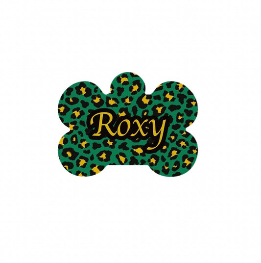 Green & Yellow Leopard Print Tag