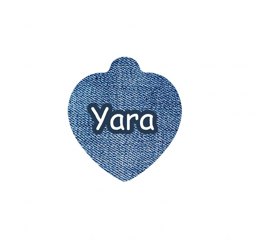 Medium/Dark Wash Jean Print Tag