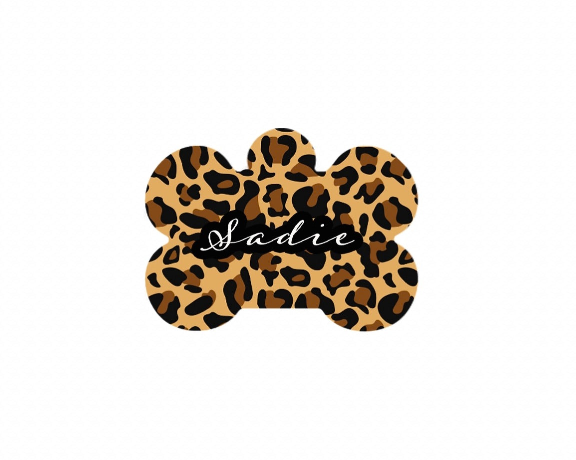 Dark Leopard Print Tag