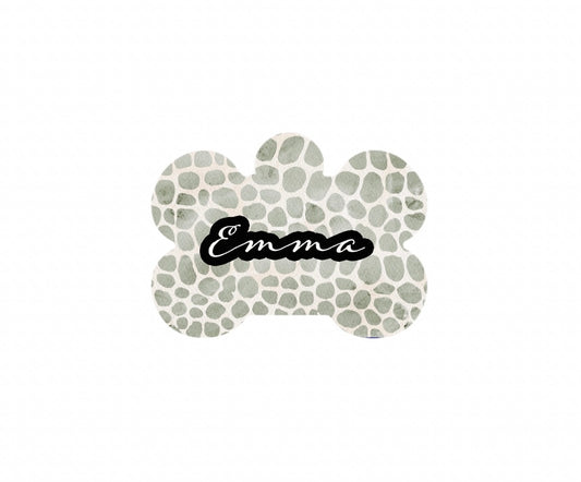 Chic Grey/Green Giraffe Print Tag