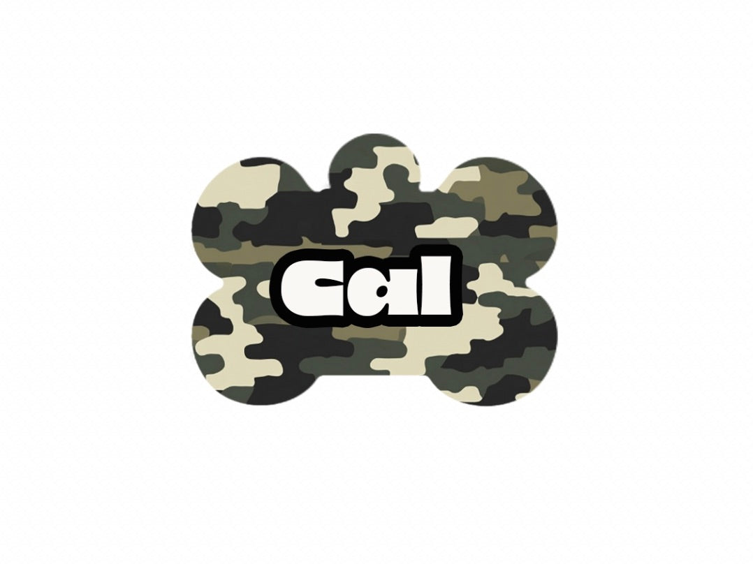 Green/White Camo Print Tag