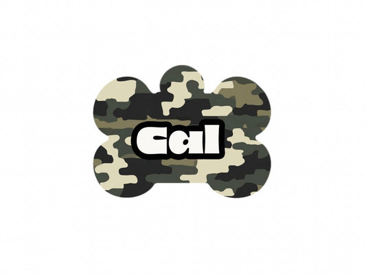 Green/White Camo Print Tag