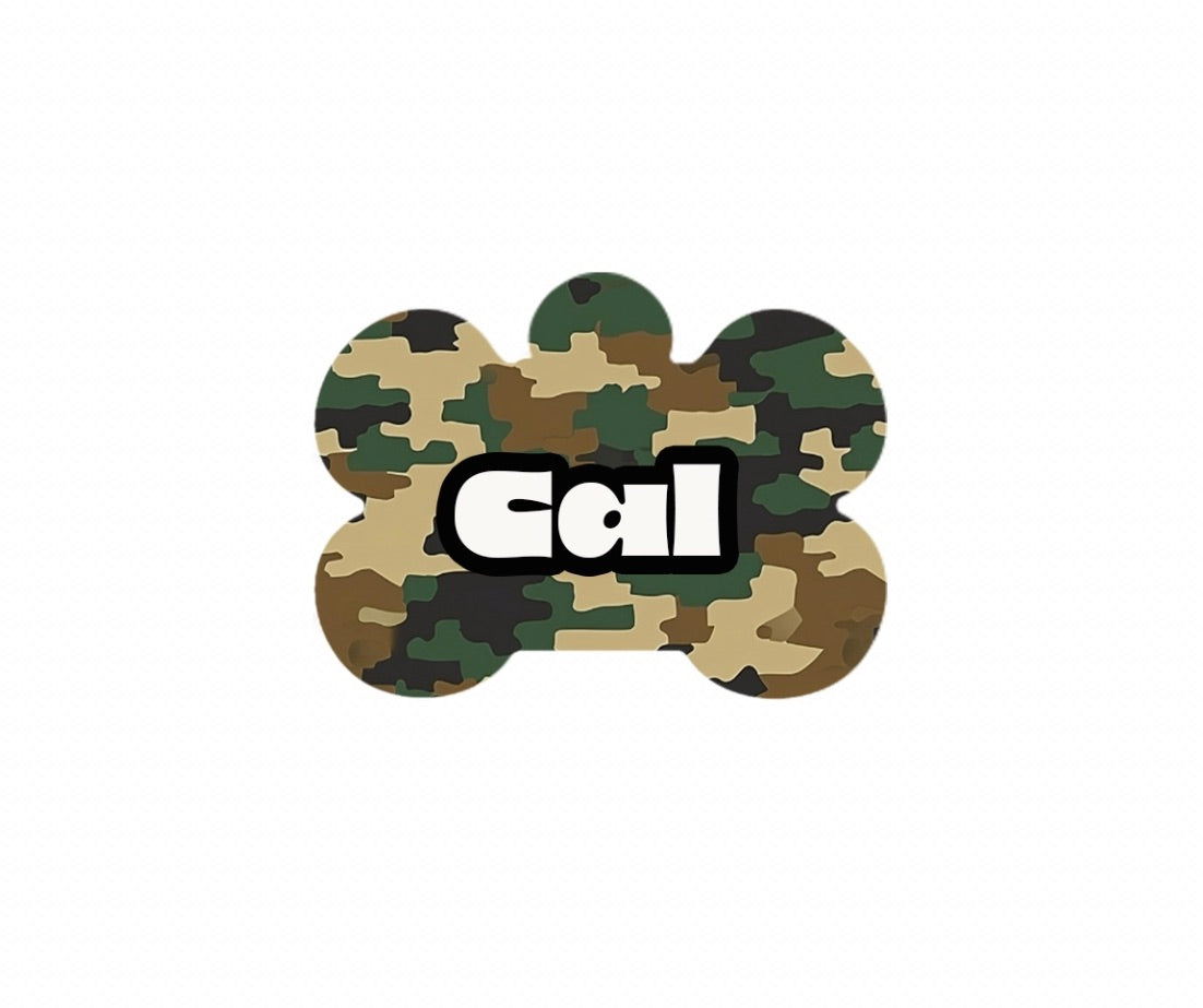 Green/Tan Camo Print Tag