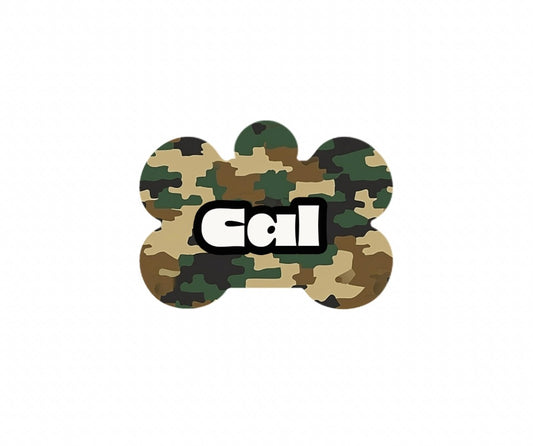 Green/Tan Camo Print Tag