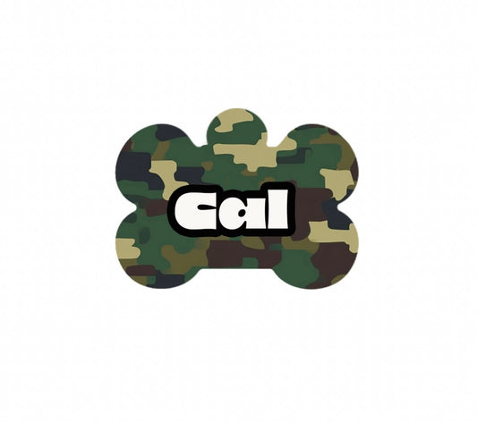 Green Camo Print Tag