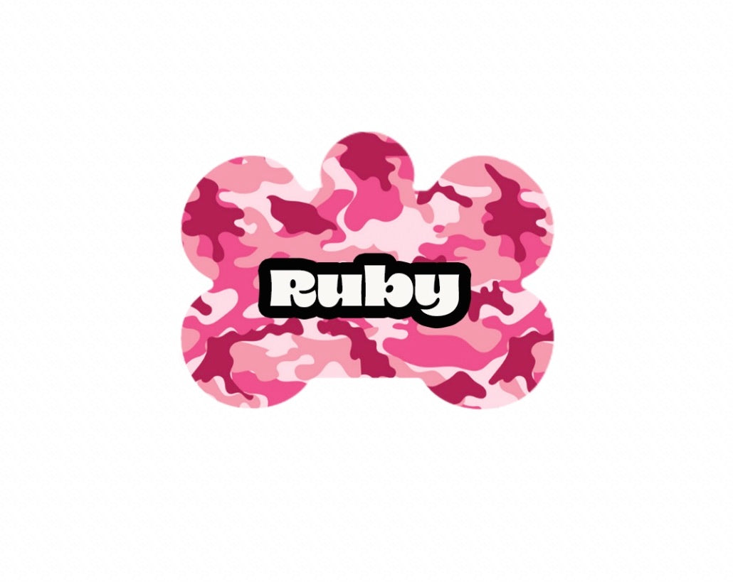 Pink Camo Print Tag