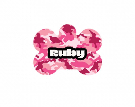Pink Camo Print Tag