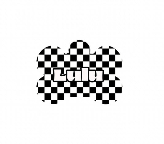 Black & White Checkered Tag