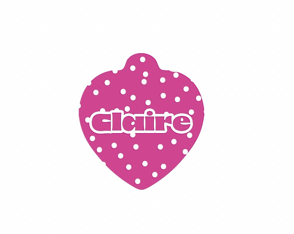 Fusia Polka Dot Tag
