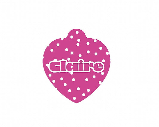 Fusia Polka Dot Tag