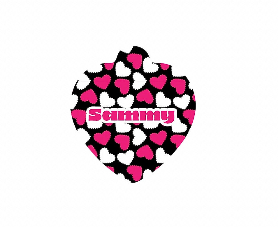 Black & Pink Hearts Tag