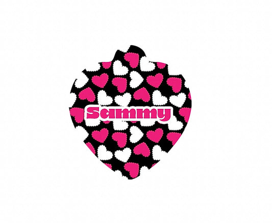 Black & Pink Hearts Tag