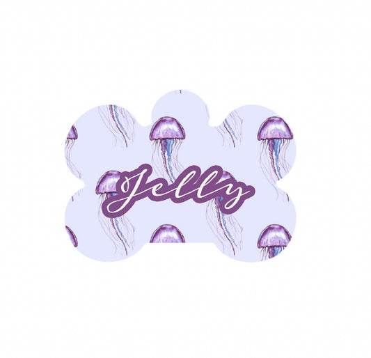 Purple Jellyfish Metal Tag