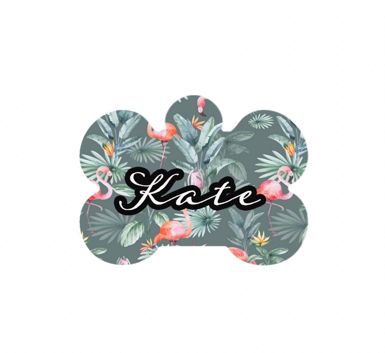 Tropical Flamingo Metal Tag