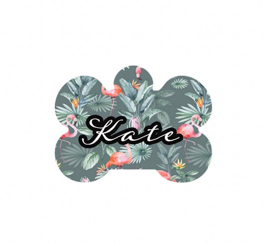 Tropical Flamingo Metal Tag