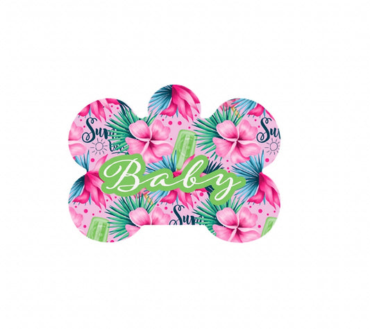 Tropical Summer Metal Tag
