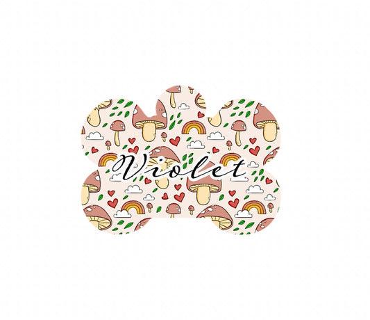 Rainbows and Mushrooms Metal Tag