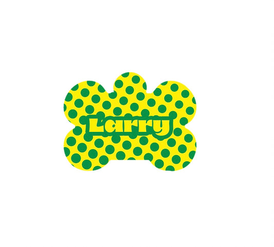 Green/Yellow Polka Dot Tag