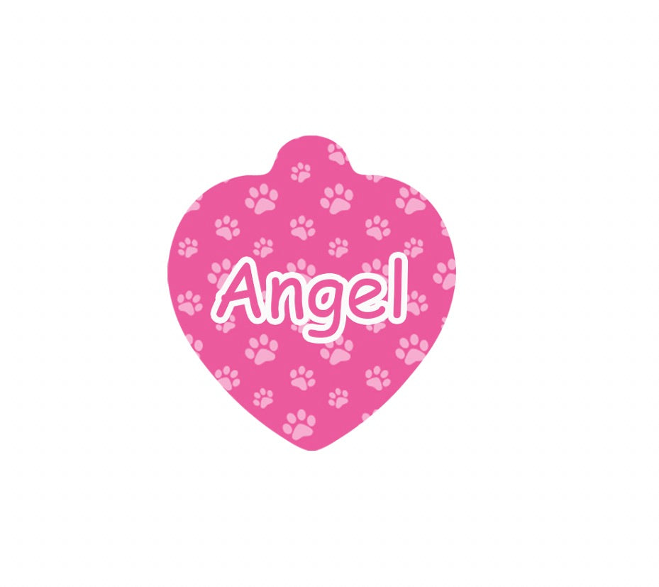 Hot Pink Paws Tag