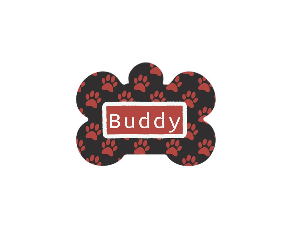Red and Black Paws Tag