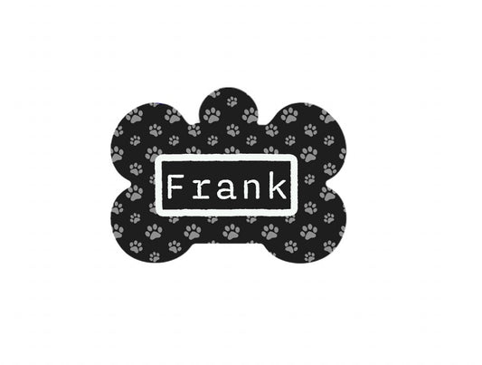 Black and Grey Paws Tag