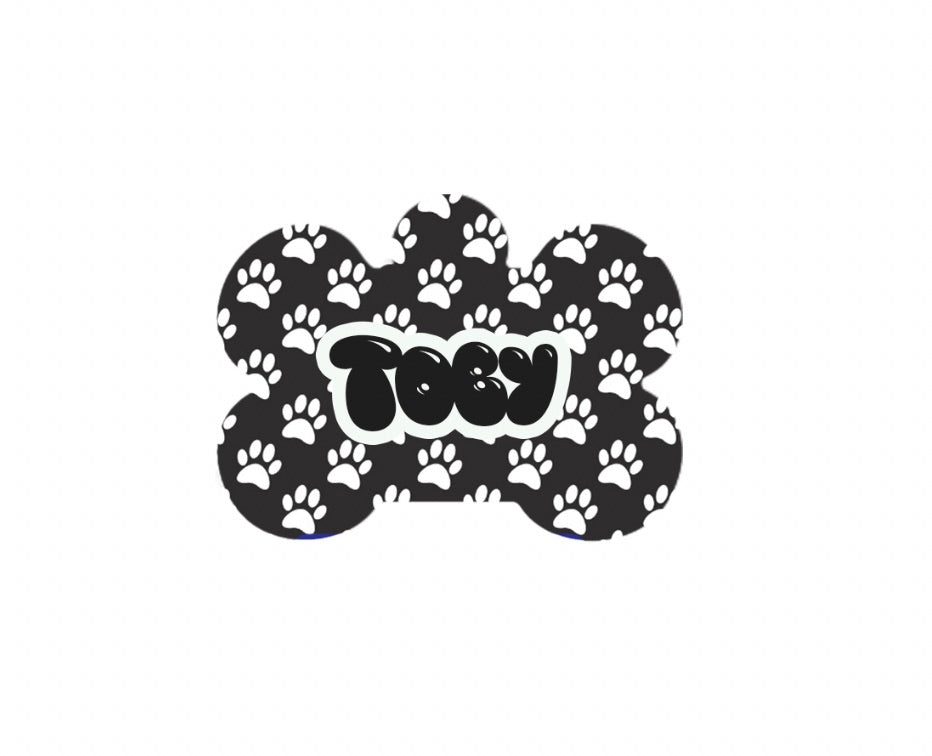 Black and White Paws Tag