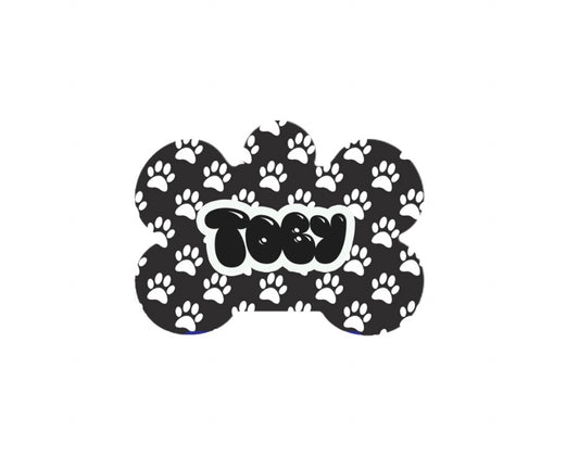 Black and White Paws Tag